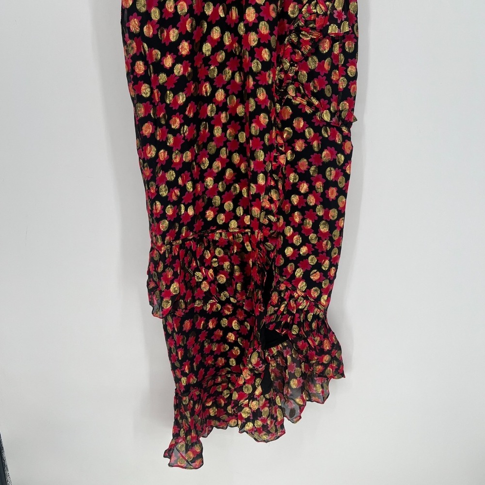 Saloni Anita Dress Womens 10 Floral Polka Dot Event Wedding Metallic Sparkle‎ - Picture 7 of 12